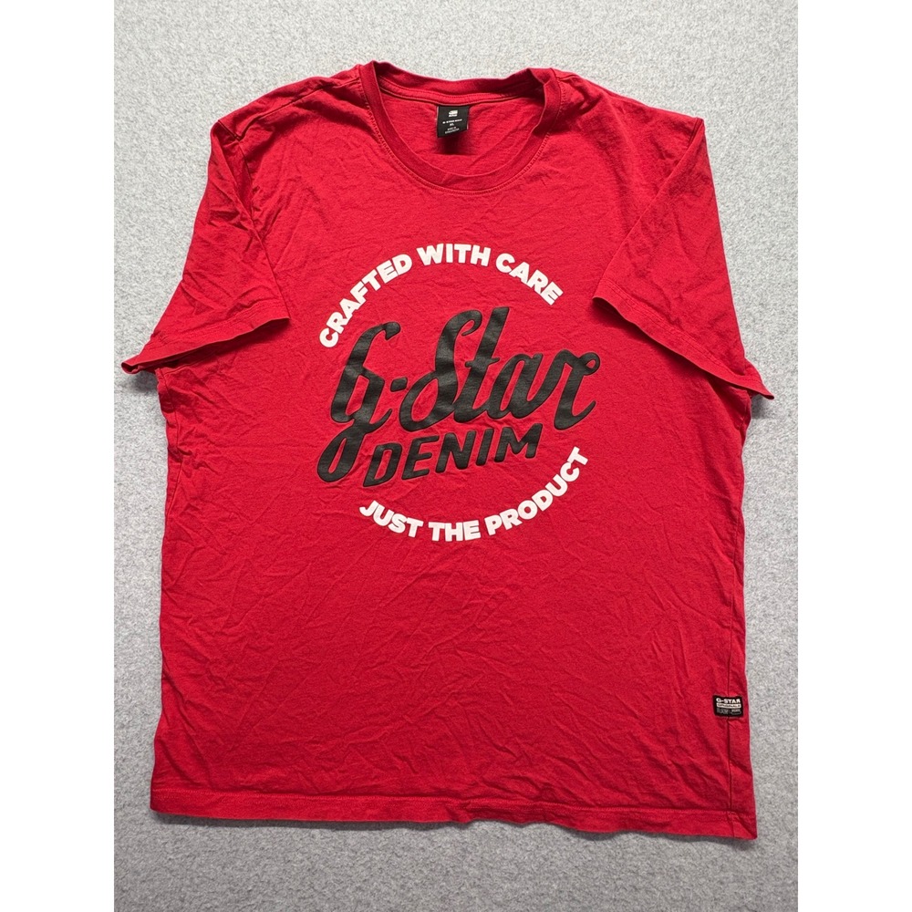 G-Star Raw Mens Blanco‎ R T Graphic T-Shirt Red XL D24212-336-640